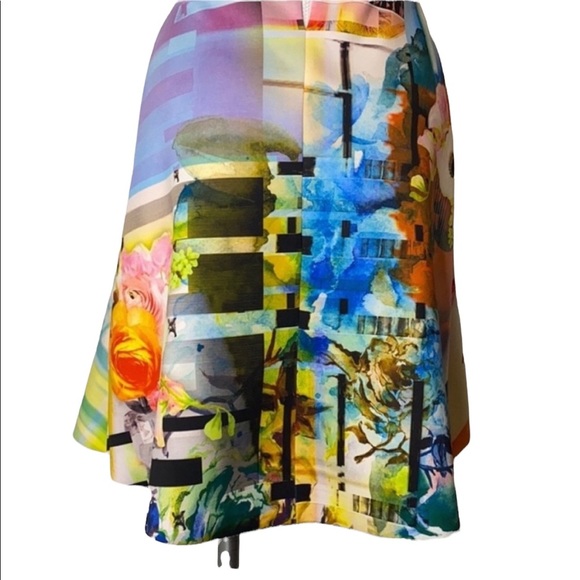 Clover Canyon Art Deco Floral Cut Out Neoprene Dress Size S - Picture 6 of 10